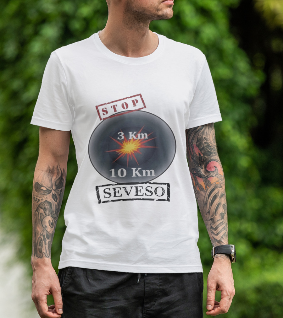 Stop Seveso Hazard Zone 3 Km 10 Km Industrial Safety T-Shirt