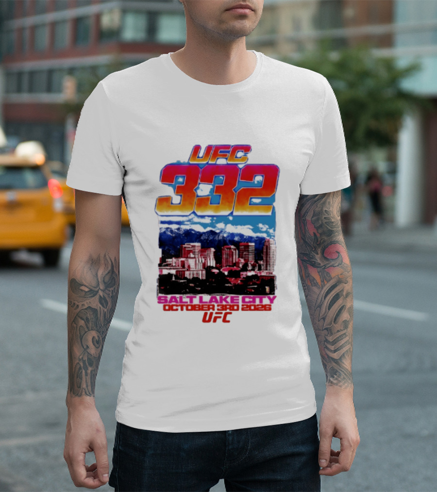 UFC 332 Salt Lake City October 3rd 2026 Urban Skyline Event T-Shirt