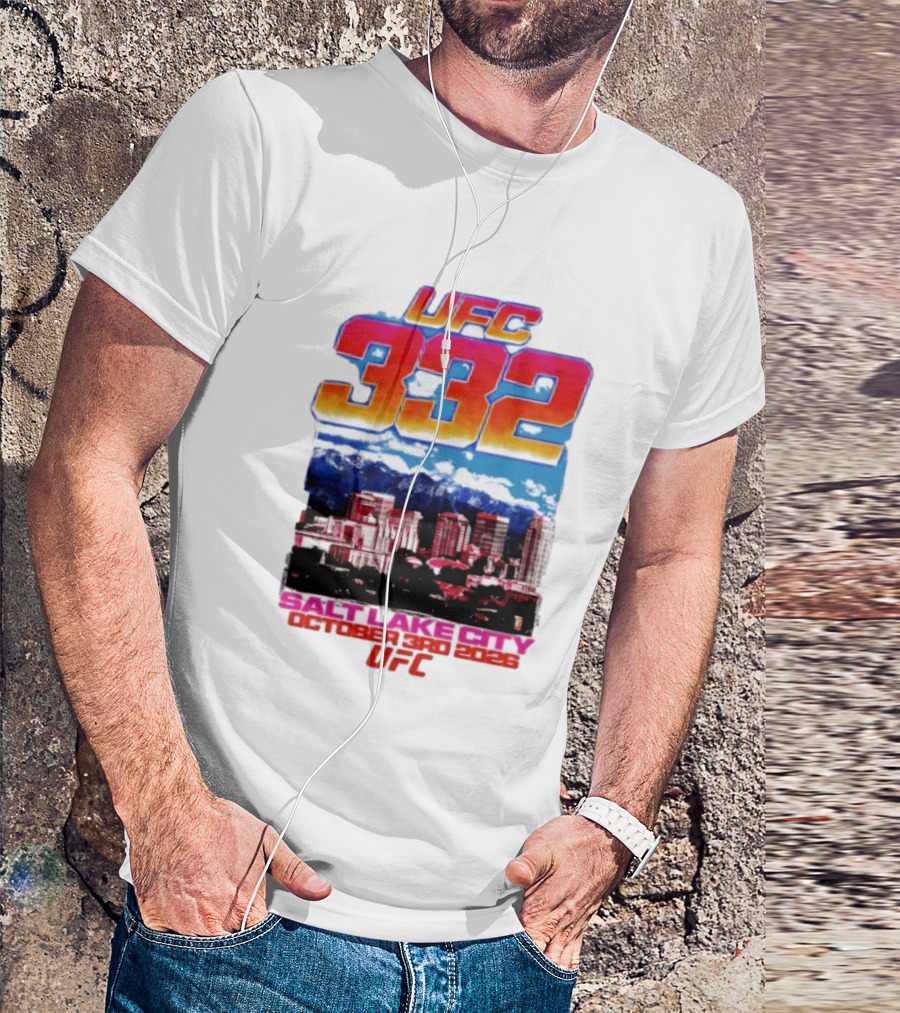 UFC 332 Salt Lake City October 3rd 2026 Urban Skyline Event T-Shirt