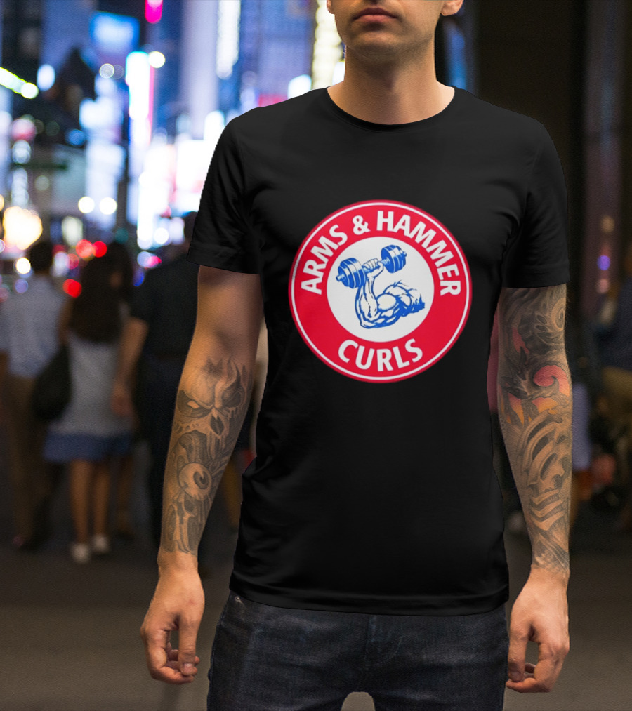 Arms And Hammer Curls Gym Weightlifting Dumbbell Muscle Training T-Shirt