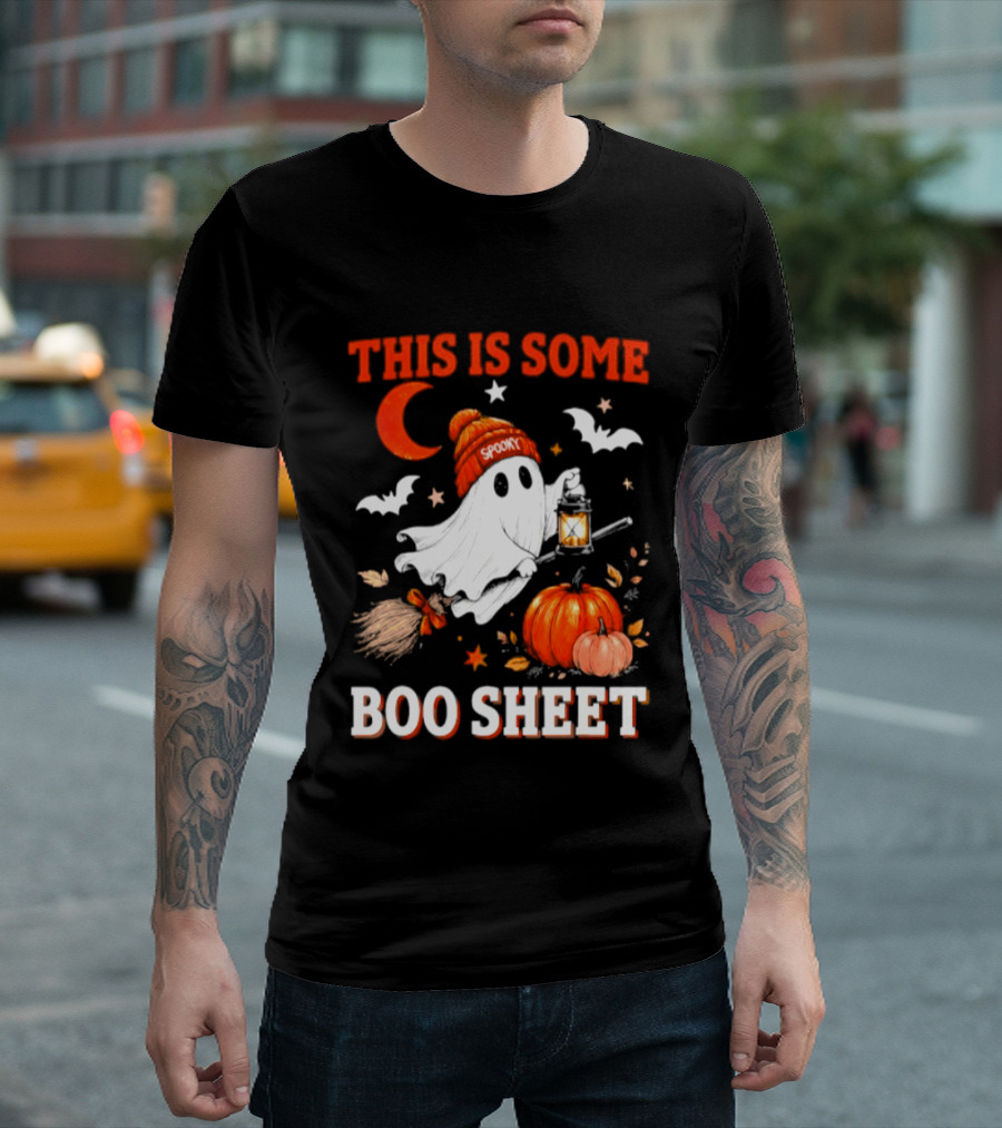 This Is Some Boo Sheet Spooky Ghost Lantern Pumpkin Halloween T-Shirt