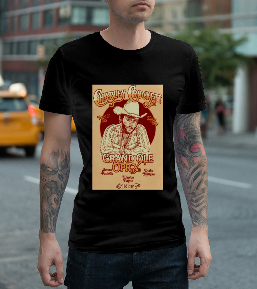 Charley Crockett Grand Ole Opry Nashville October 7 Texas In The Music City T-Shirt