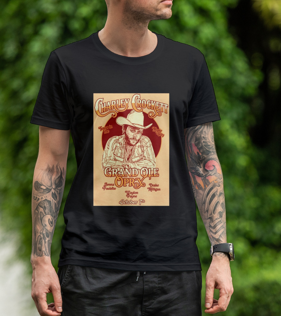 Charley Crockett Grand Ole Opry Nashville October 7 Texas In The Music City T-Shirt