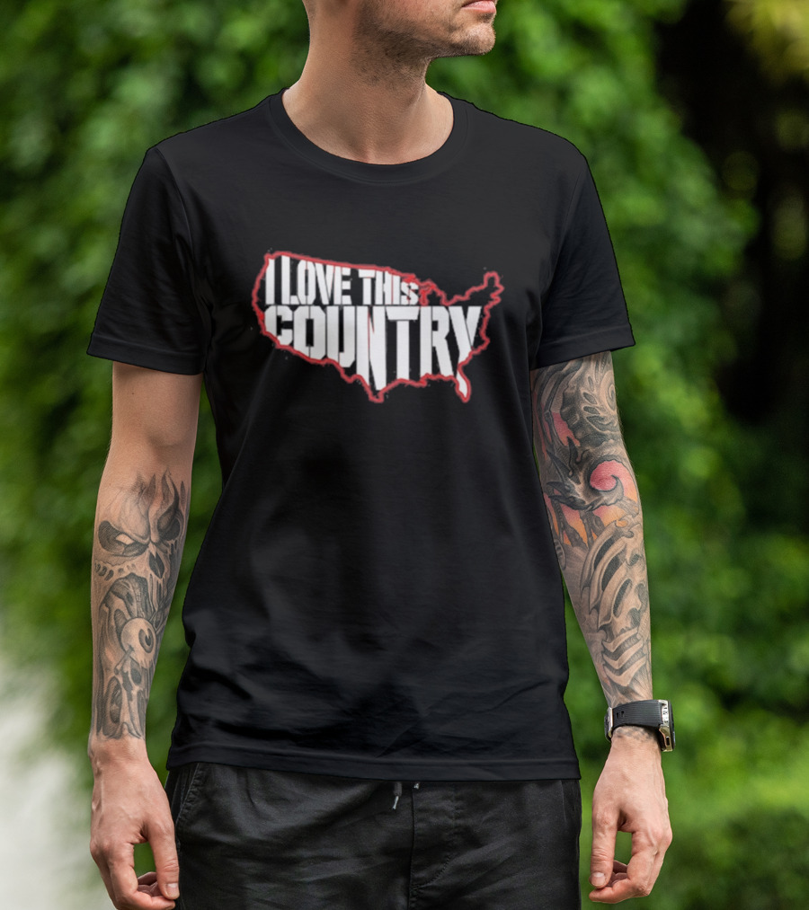 I Love This Country United States Map T-Shirt
