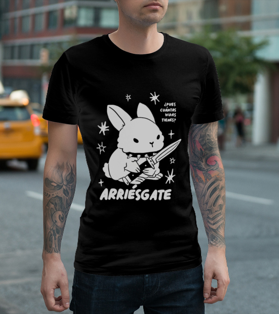 Dulce Nopronto ¿Pues Cuántas Vidas Tienes Arriésgate Conejo Cuchillo Kawaii Estrellas T-Shirt