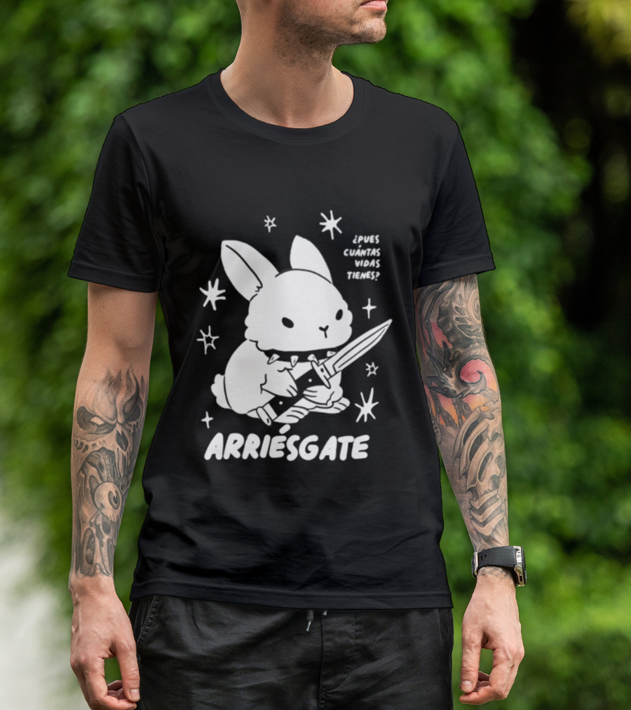 Dulce Nopronto ¿Pues Cuántas Vidas Tienes Arriésgate Conejo Cuchillo Kawaii Estrellas T-Shirt