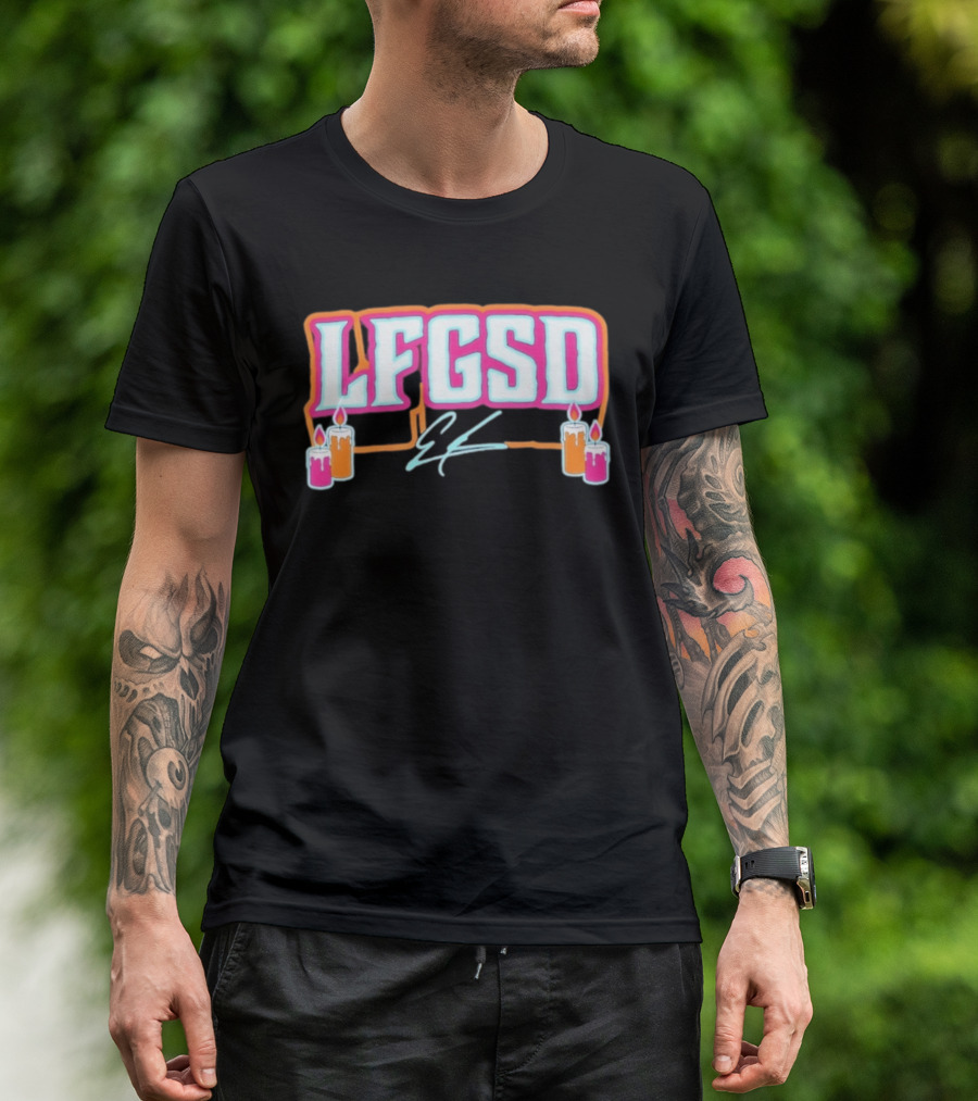 LFGSD Ethan San Diego Padres Candles T-Shirt