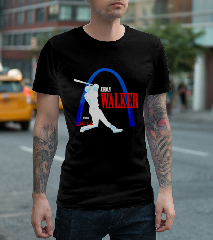 Jordan Walker St Louis Cardinals Gateway Arch Baseball Player T-Shirt
