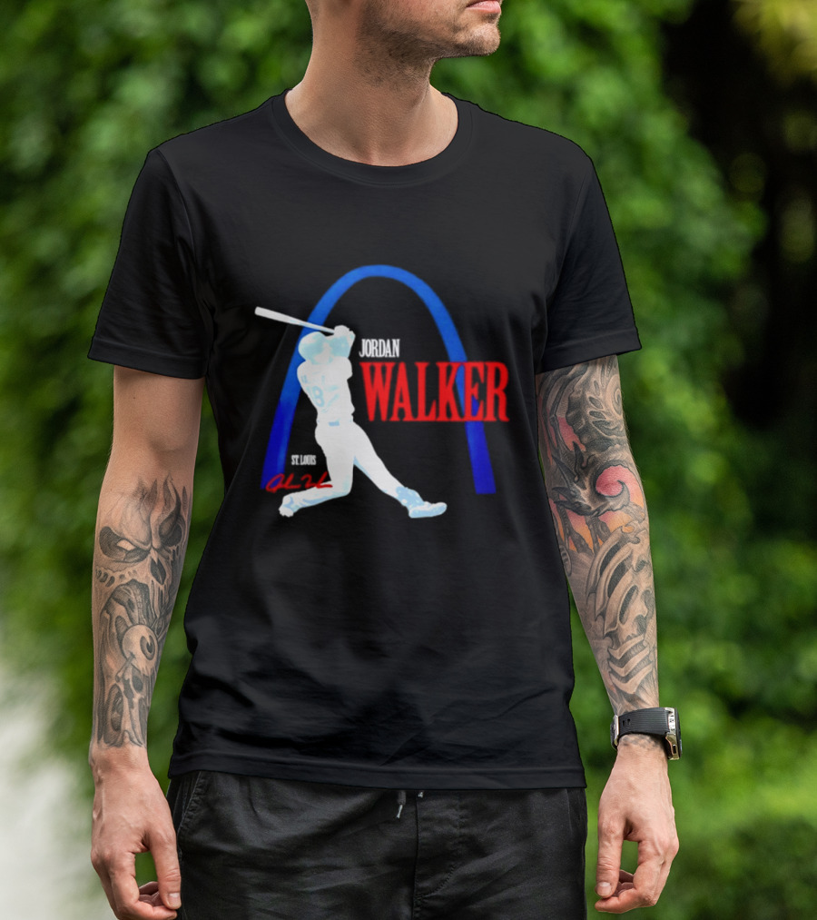 Jordan Walker St Louis Cardinals Gateway Arch Baseball Player T-Shirt