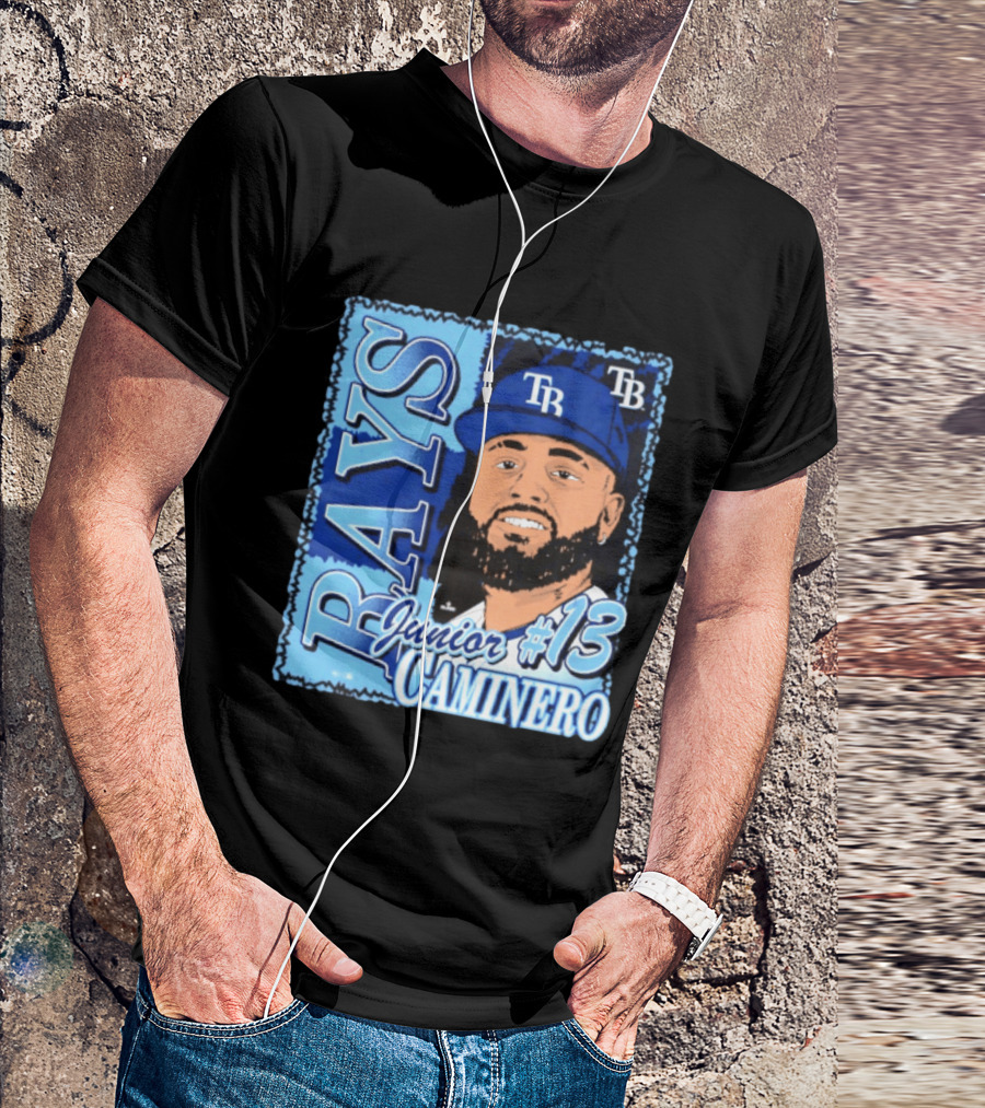 Junior Caminero #13 Tampa Bay Rays TB Player Profile T-Shirt