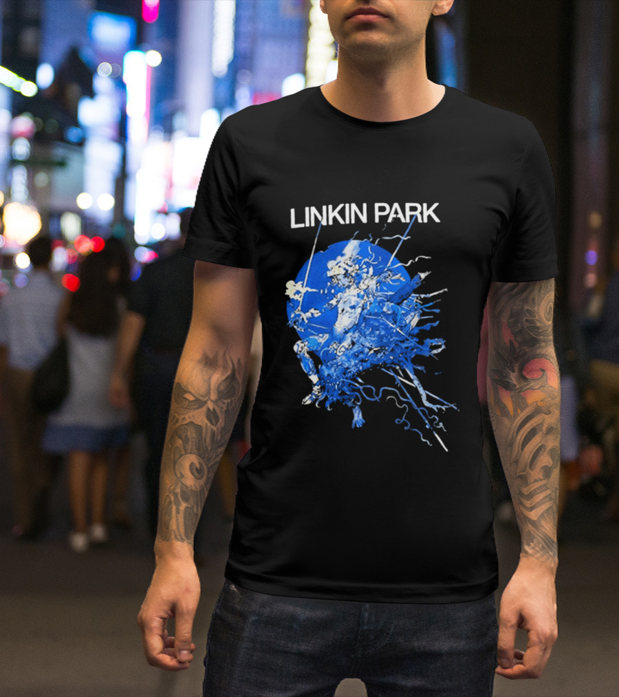 Linkin Park Katsuya Terada Blue Abstract Art Collaboration T-Shirt