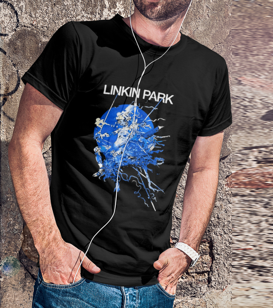 Linkin Park Katsuya Terada Blue Abstract Art Collaboration T-Shirt