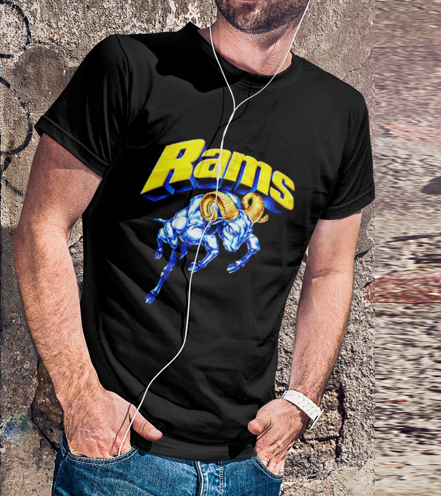 Rams Blue Horn Sports Los Angeles Fan T-Shirt