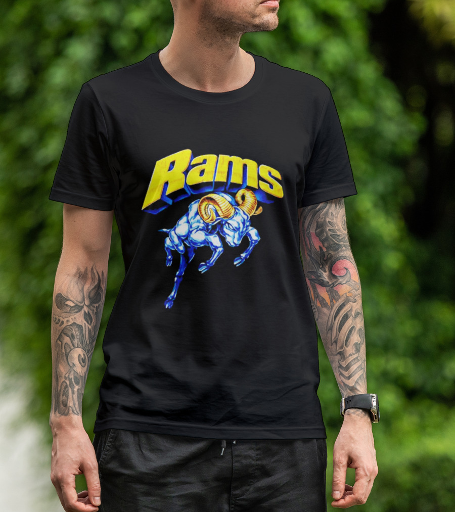 Rams Blue Horn Sports Los Angeles Fan T-Shirt