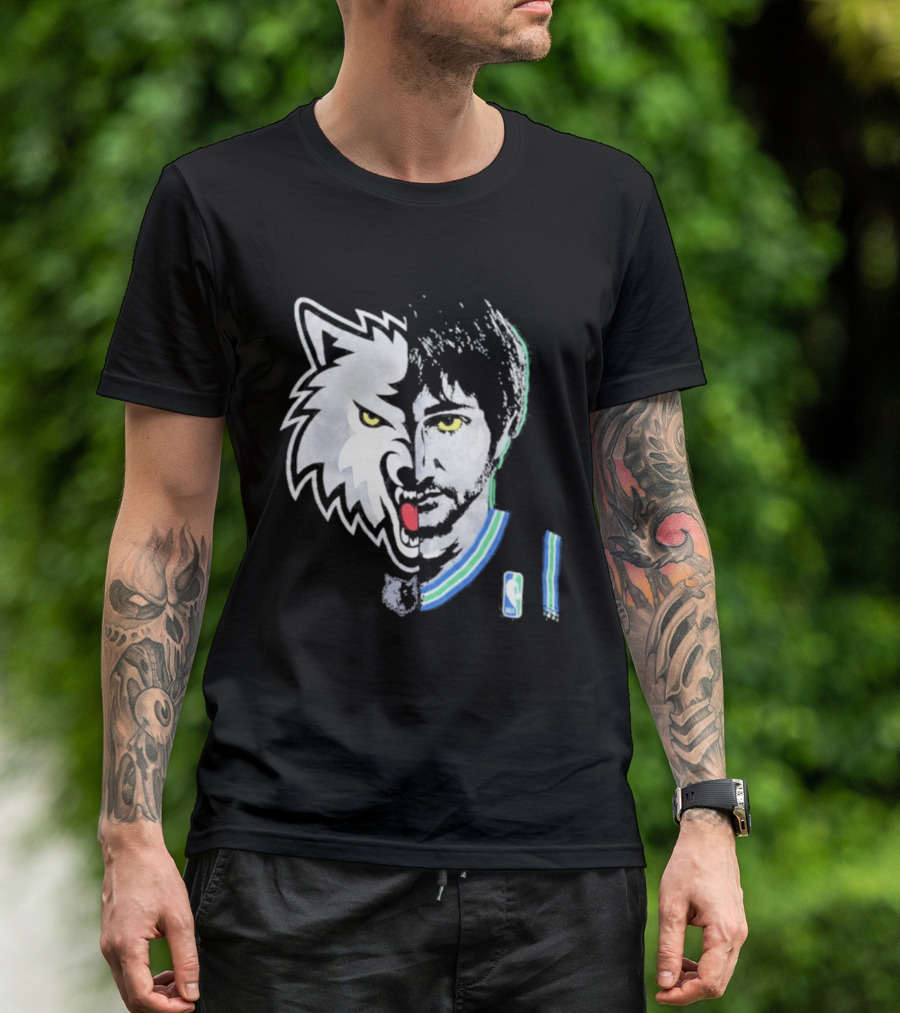 Majestic Ricky Rubio Minnesota Timberwolves NBA Game Face T-Shirt
