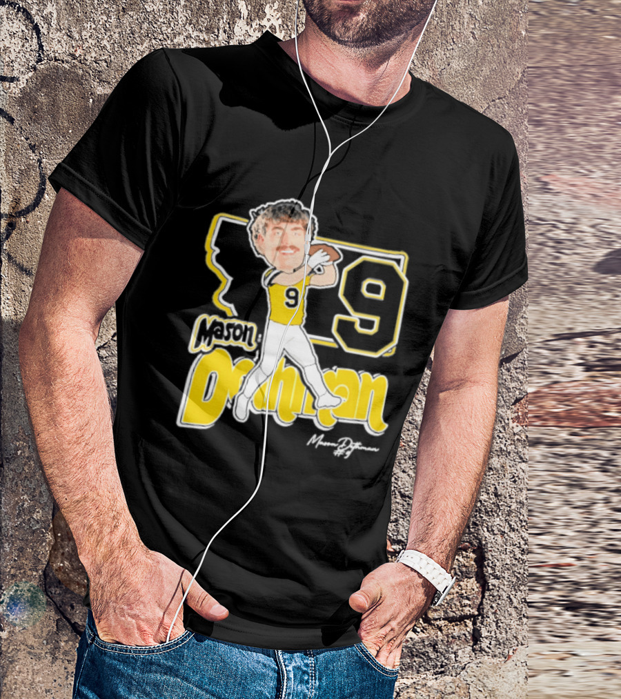 Mason Dethman Montana State Bobcats Caricature 2026 Number 9 Football T-Shirt