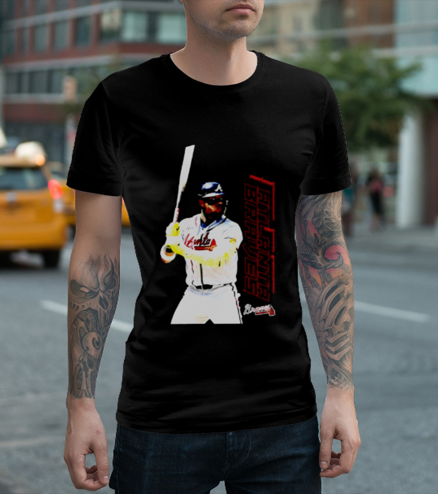 Ronald Acuña Jr Atlanta Braves Swing Action Baseball Player T-Shirt
