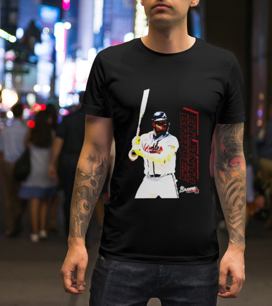 Ronald Acuña Jr Atlanta Braves Swing Action Baseball Player T-Shirt