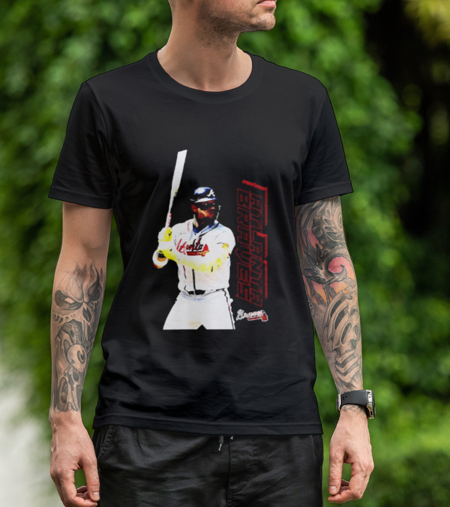 Ronald Acuña Jr Atlanta Braves Swing Action Baseball Player T-Shirt