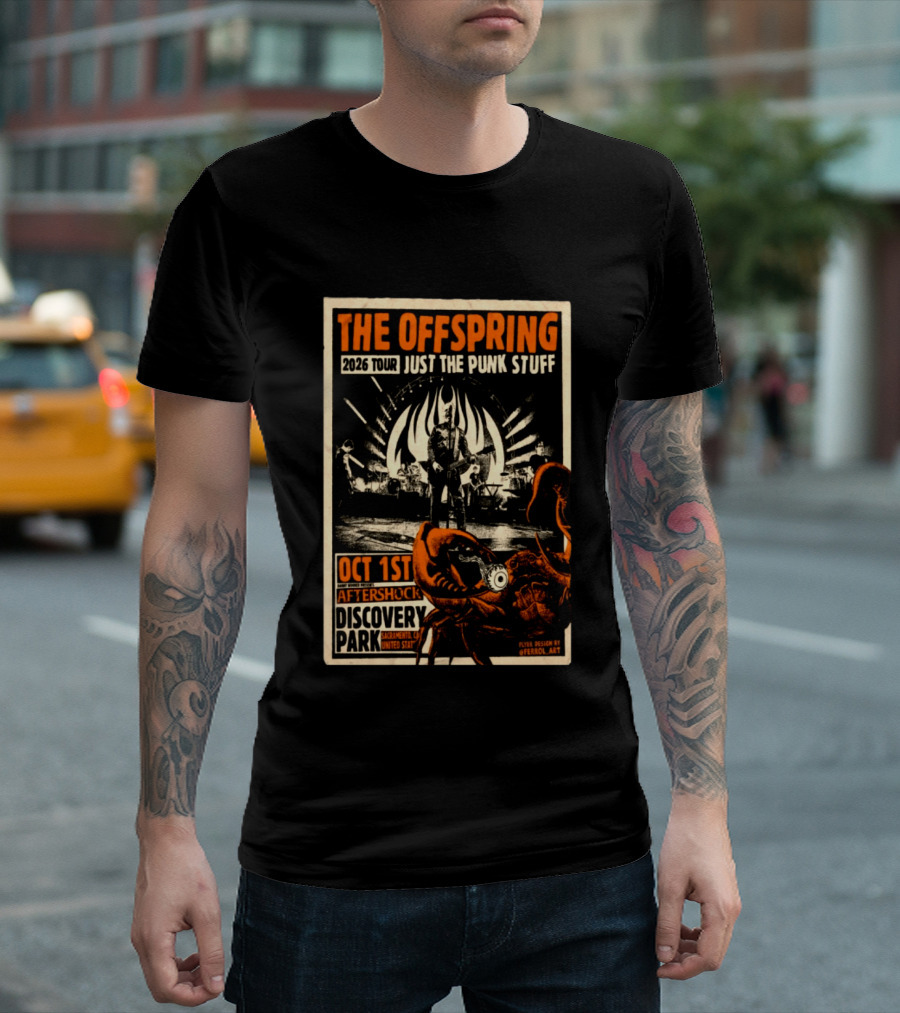 The Offspring 2026 Tour Just The Punk Stuff Aftershock Festival Discovery Park Sacramento Oct 1st T-Shirt