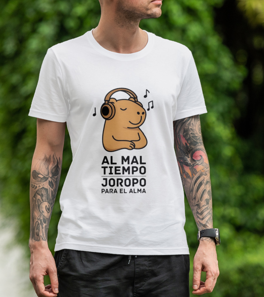 Al Mal Tiempo Joropo Para El Alma Capybara Headphones Music Notes T-Shirt