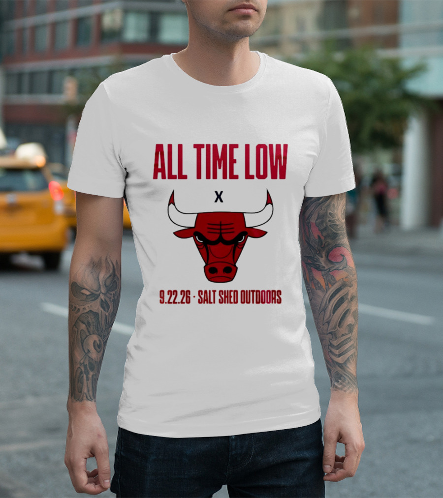 All Time Low Chicago Bulls Collaboration Salt Shed Outdoors 9.22.26 T-Shirt