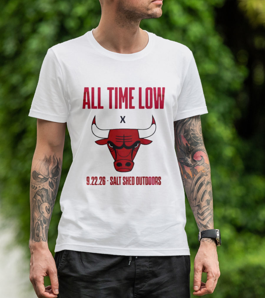 All Time Low Chicago Bulls Collaboration Salt Shed Outdoors 9.22.26 T-Shirt