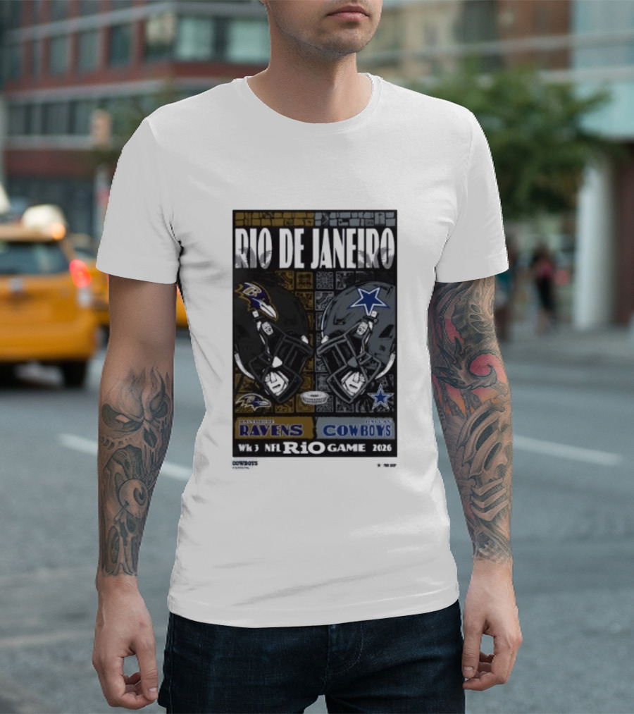 Rio De Janeiro Week 3 2026 NFL Ravens Cowboys Game T-Shirt