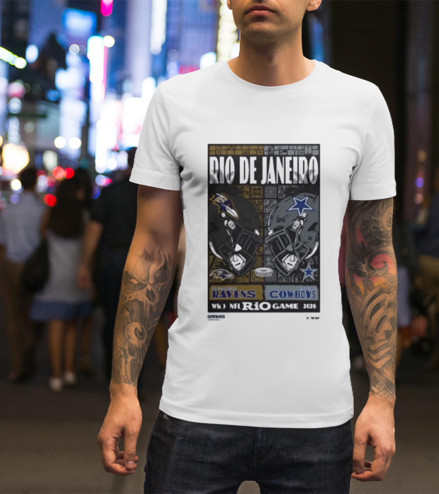 Rio De Janeiro Week 3 2026 NFL Ravens Cowboys Game T-Shirt