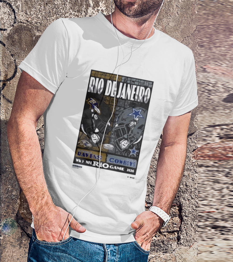 Rio De Janeiro Week 3 2026 NFL Ravens Cowboys Game T-Shirt