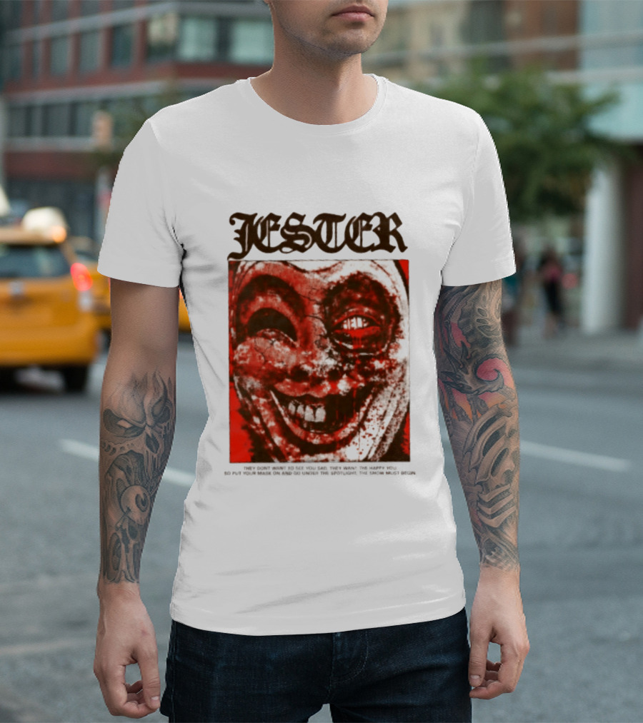 Jester Creepy Clown Help They Want The Happy You T-Shirt