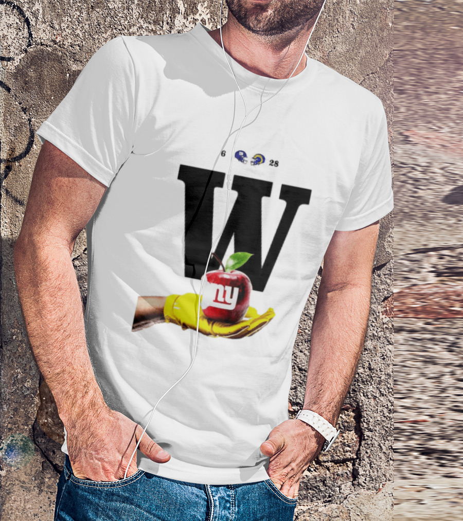 Los Angeles Rams W Over New York Giants Big Apple Victory T-Shirt