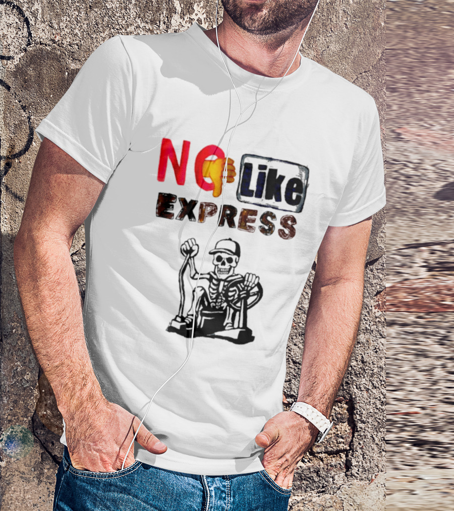 NO Like Express Skeleton Thumbs Down T-Shirt