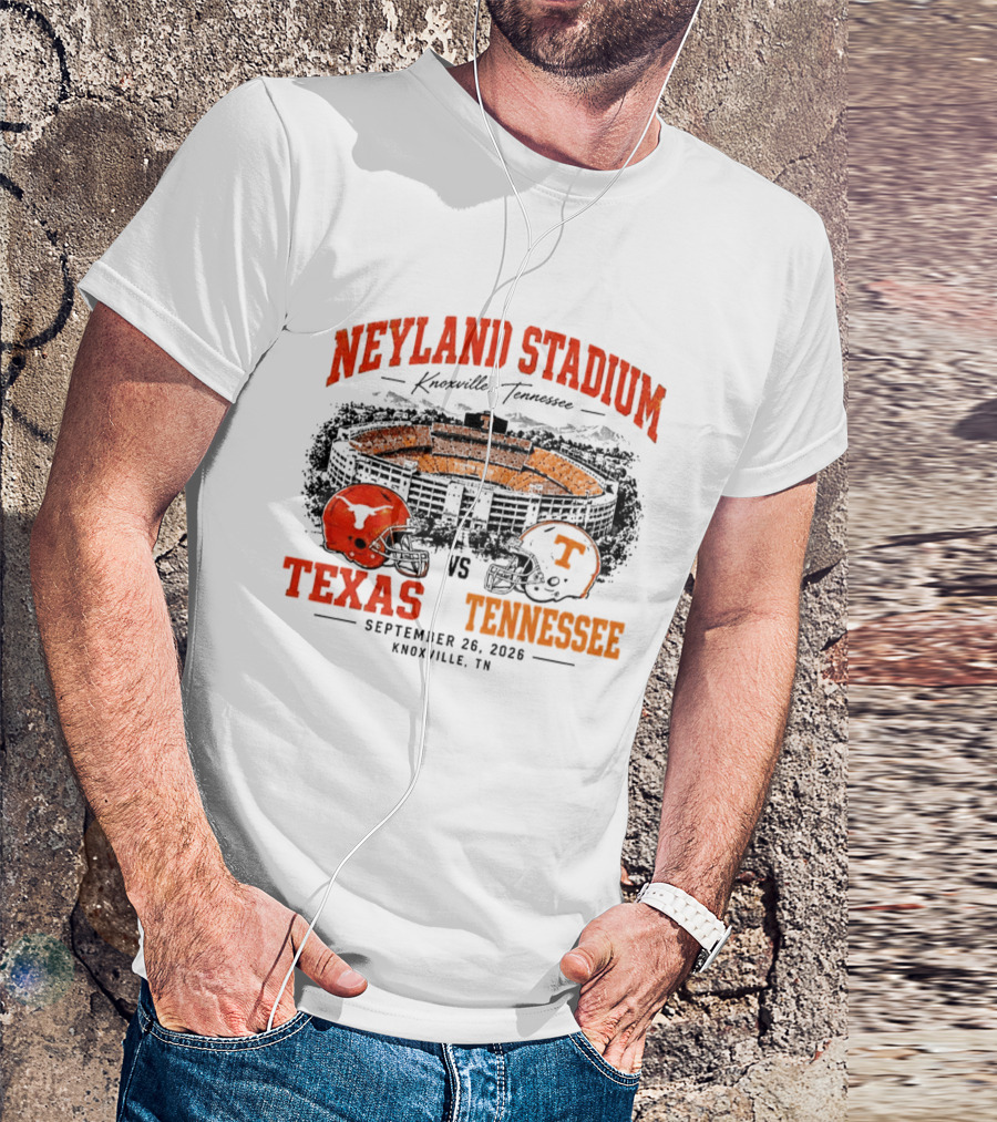 Neyland Stadium Knoxville Texas Vs Tennessee September 26 2026 Matchup T-Shirt