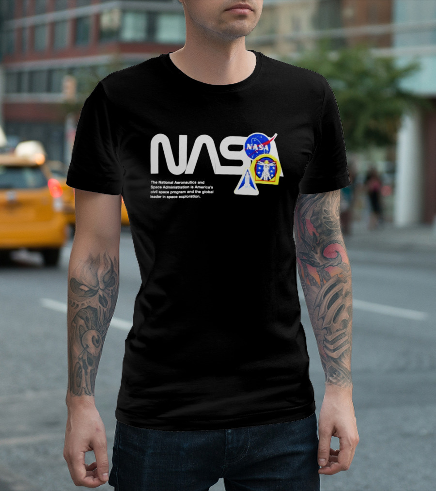 NASA Galaxy Essential Alpha Industries Store Iconic Space Patches T-Shirt