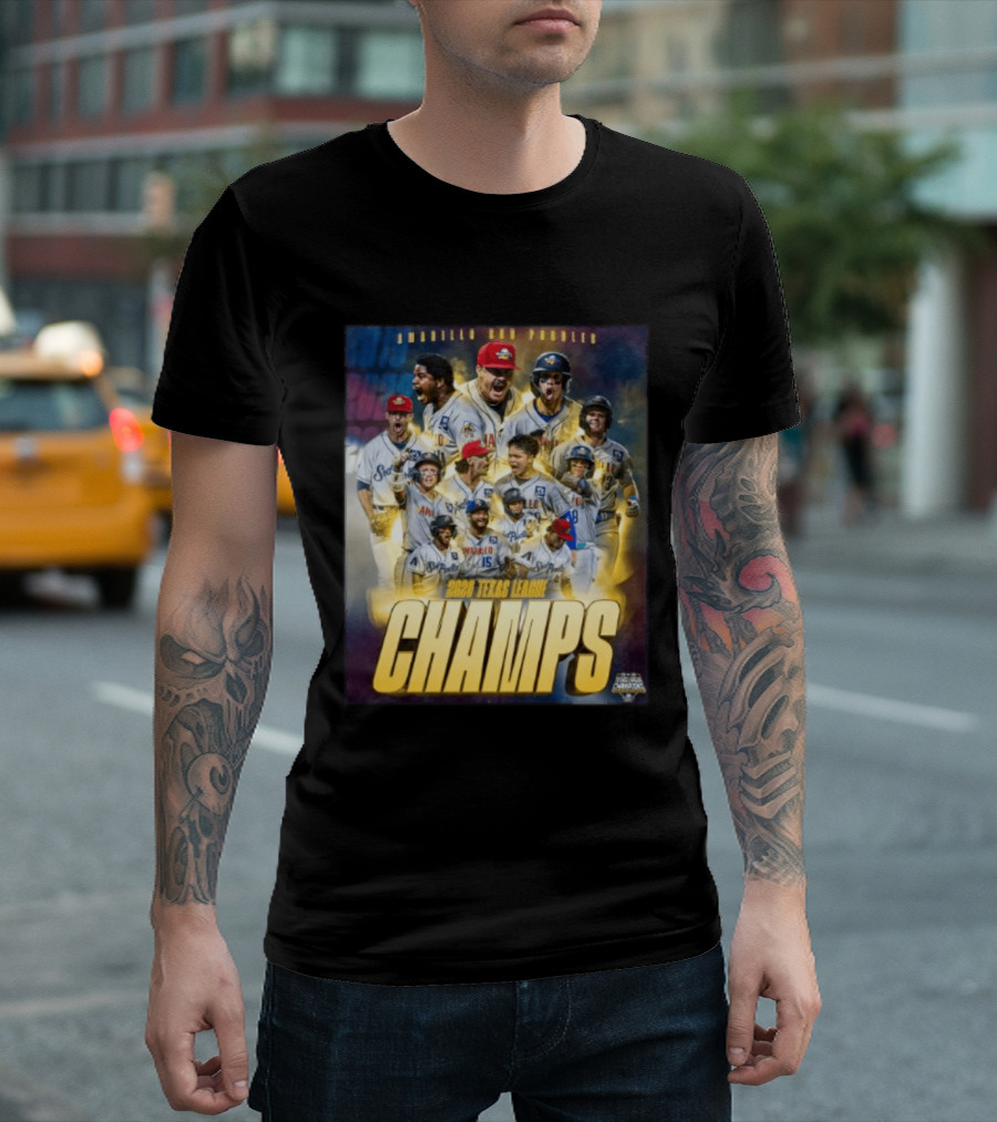 Amarillo Sod Poodles 2023 Texas League Champs Team Celebration T-Shirt