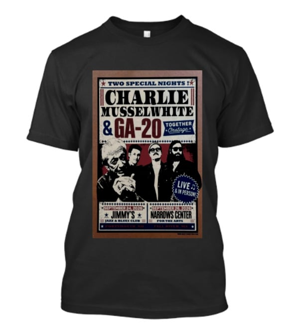 Charlie Musselwhite GA 20 Live At Jimmy's Jazz September 2026 Portsmouth NH T-Shirt