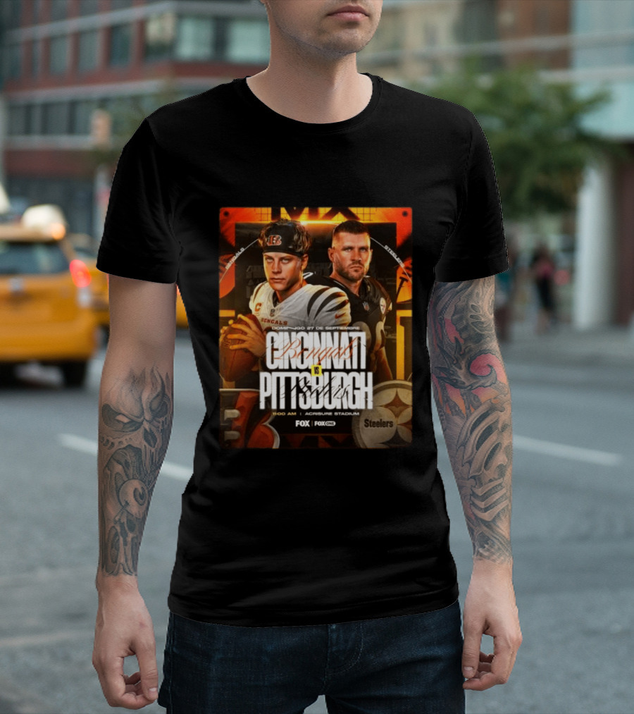 Cincinnati Bengals Vs Pittsburgh Steelers Domingo 27 De Septiembre Acrisure Stadium Fox Sports T-Shirt