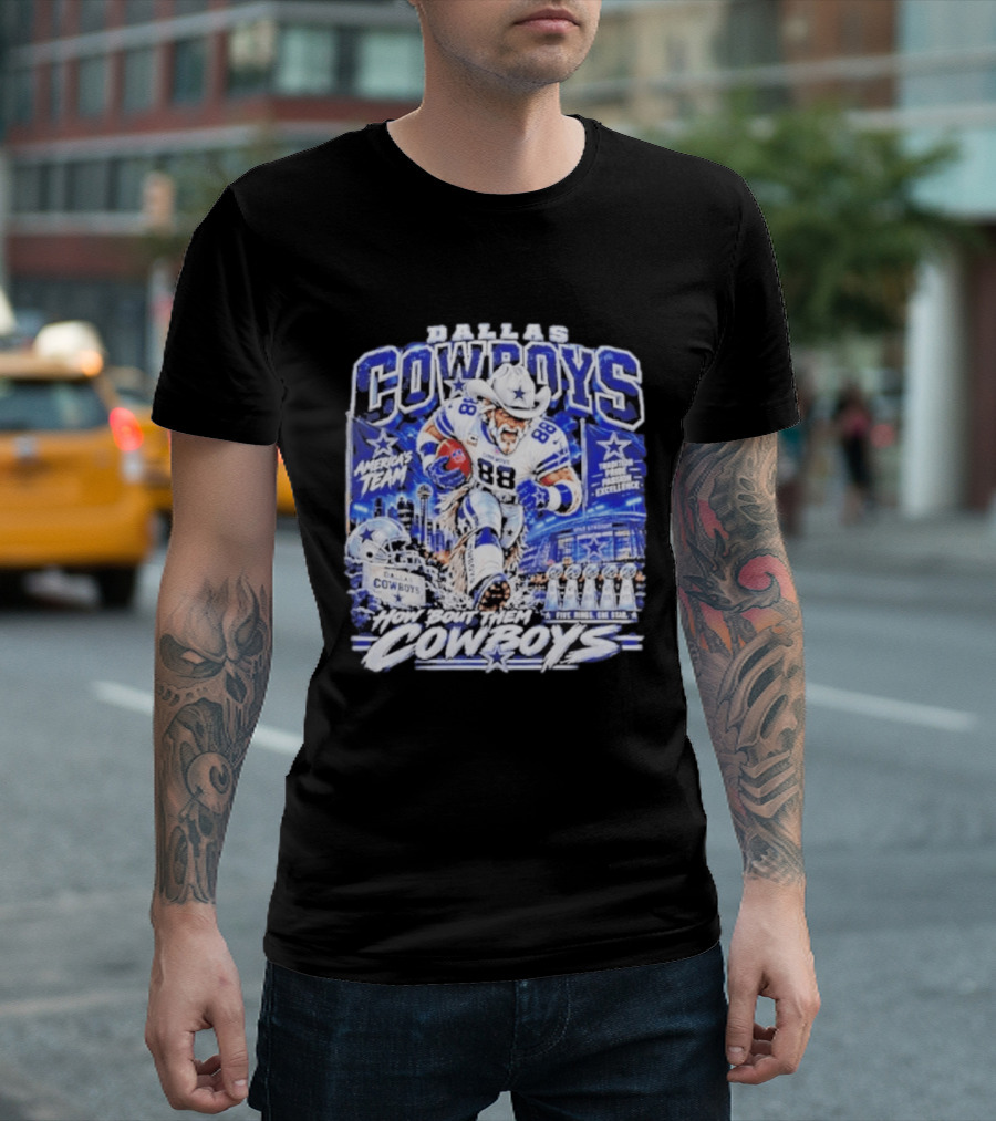 Dallas Cowboys America's Team How 'Bout Them Cowboys Five Rings One Goal Excellence T-Shirt