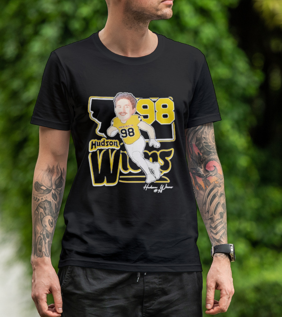 Hudson Wiens 98 Montana State Bobcats Player Caricature T-Shirt