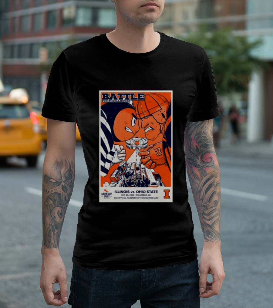 Battle For The Illibuck Illinois Vs. Ohio State Football 09.26.2026 Columbus OH Gameday Spirit T-Shirt