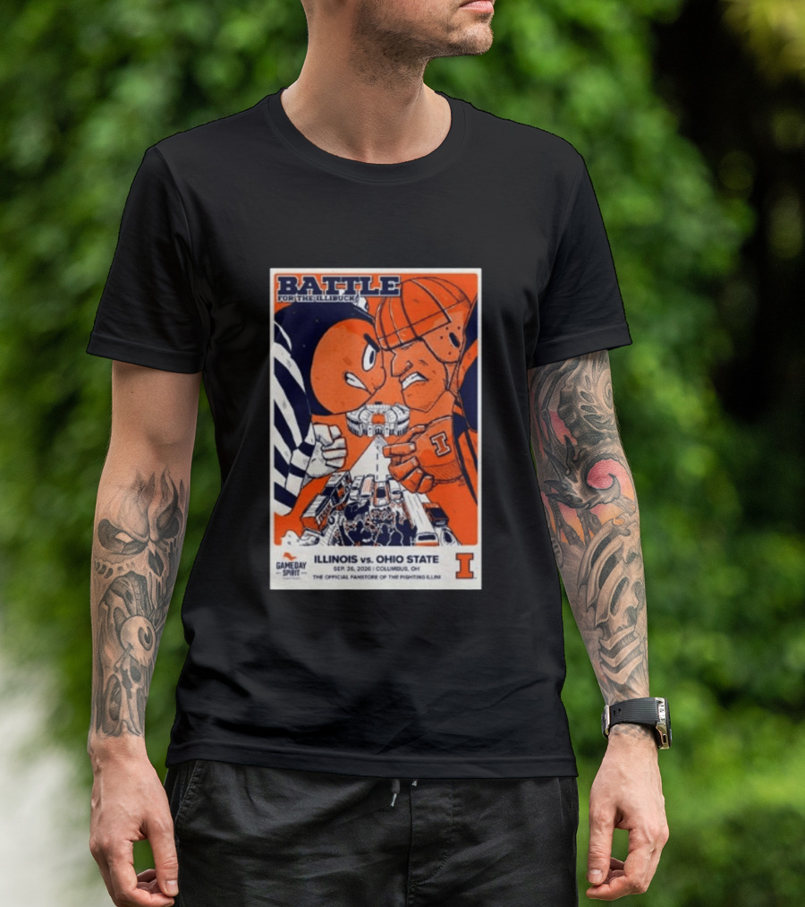 Battle For The Illibuck Illinois Vs. Ohio State Football 09.26.2026 Columbus OH Gameday Spirit T-Shirt