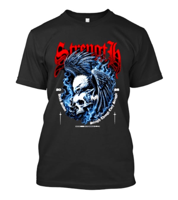Strength 2026 Brand Studios Eagle Skull Strength Through Every Struggle T-Shirt