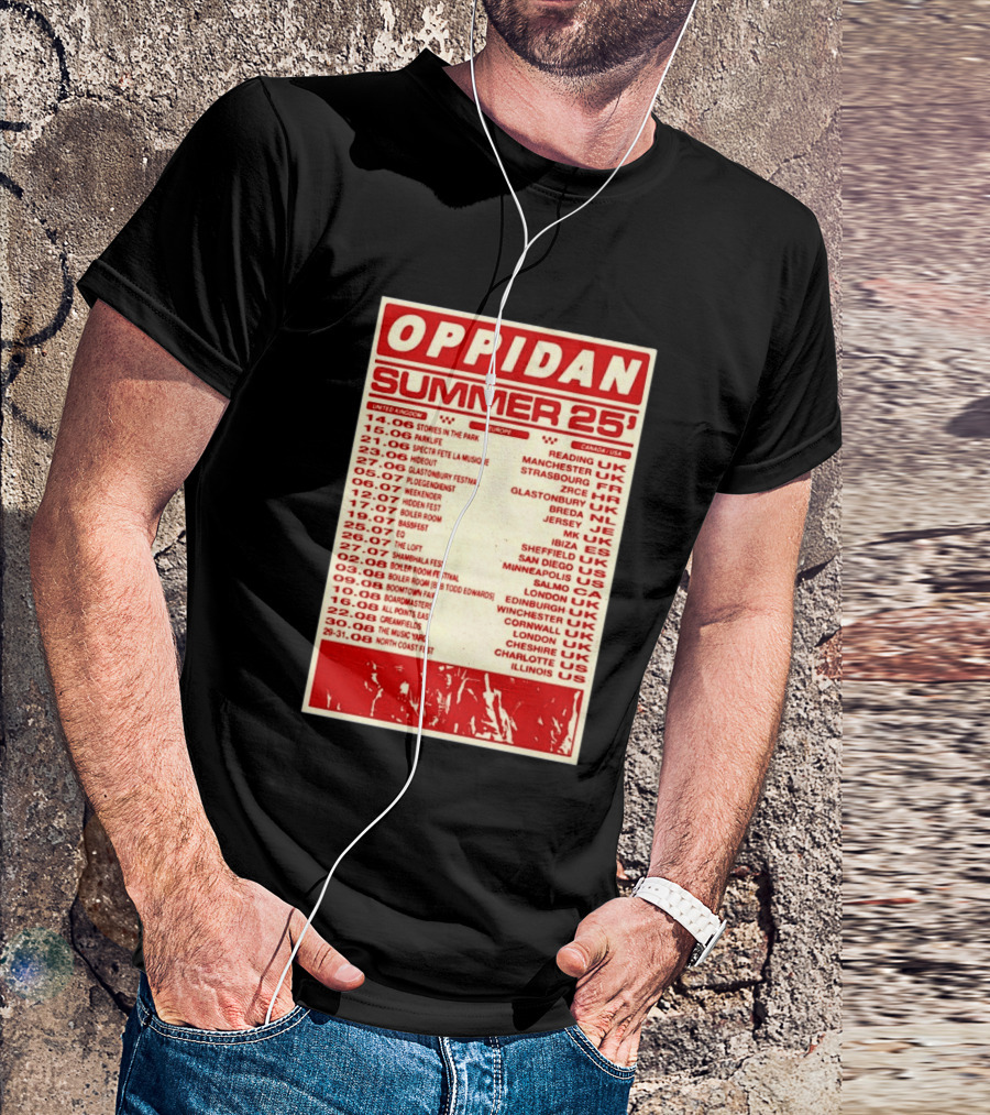 Oppidan Summer Tour 2025 Concert Dates Across UK Europe Canada USA T-Shirt