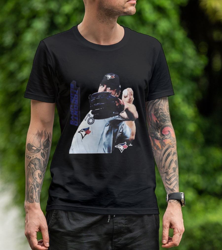 Trey Yesavage Toronto Blue Jays MLB Player Pitching Action T-Shirt