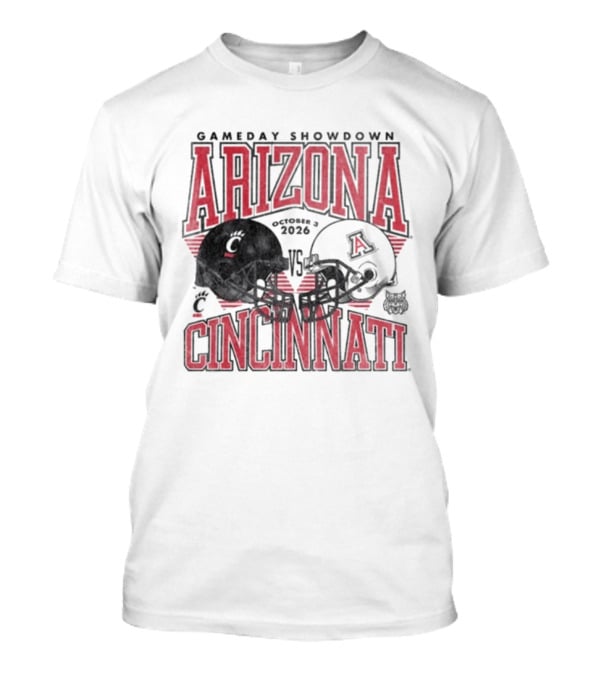 Arizona Wildcats Vs Cincinnati Bearcats October 3 2026 Football Helmet Gameday Showdown T-Shirt