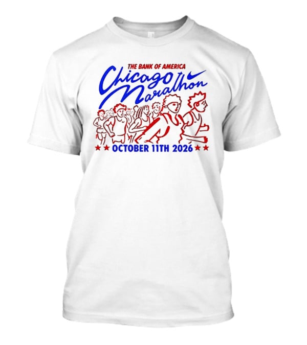 Bank Of America Chicago Marathon October 11th 2026 Event With Runners And Nike Swoosh T-Shirt