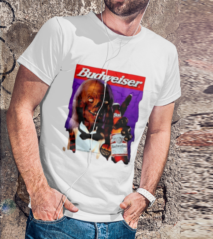 Budweiser Bud Keeper Zombie Halloween Beer Bottle Advertisement T-Shirt