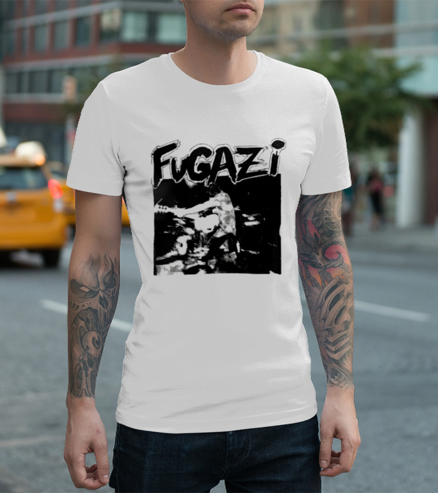 Fugazi Band Post Hardcore Ian MacKaye Black And White T-Shirt
