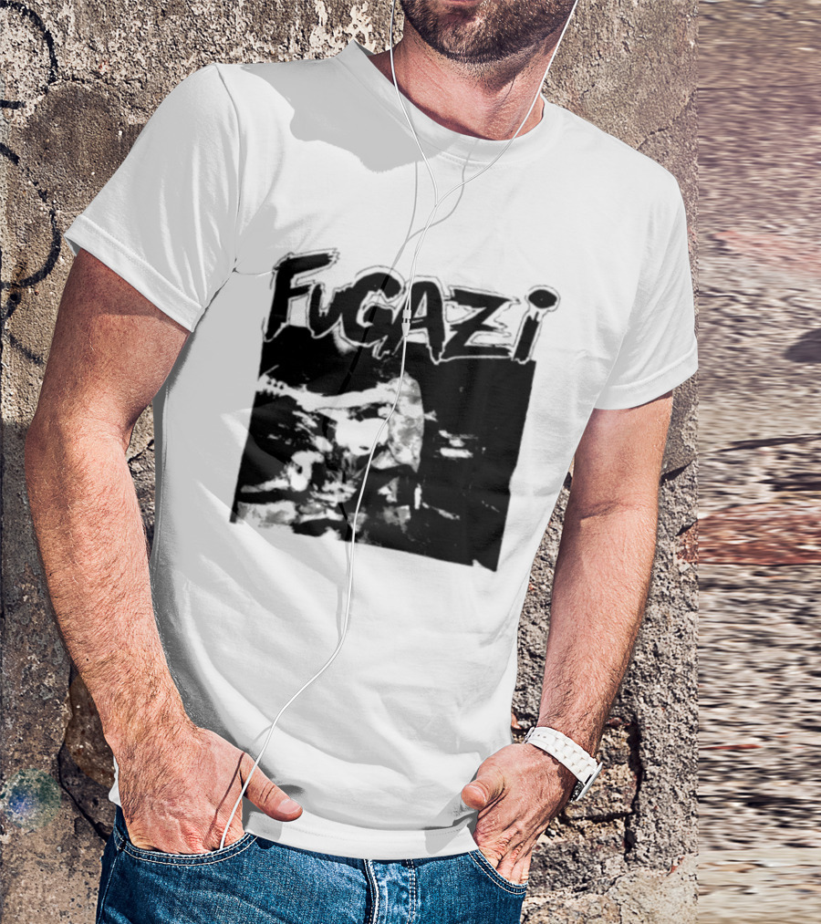 Fugazi Band Post Hardcore Ian MacKaye Black And White T-Shirt